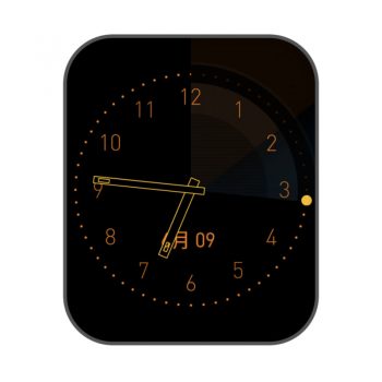 简约黑色橙色萤火虫表盘.clock