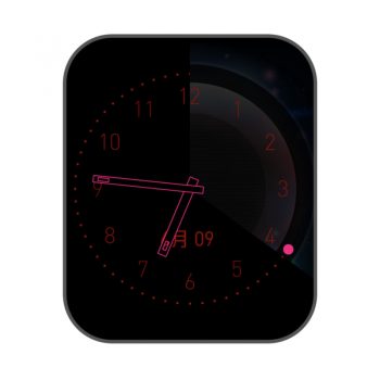 简约黑色玫红色萤火虫表盘.clock