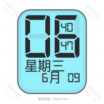 简约蓝色文字表盘.clock