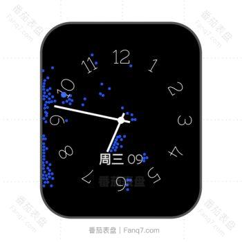 简约黑色个性蓝点表盘.clock