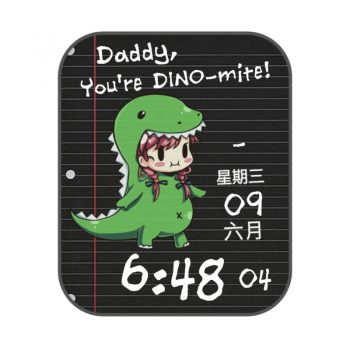 黑色卡通恐龙小男孩可爱表盘.clock