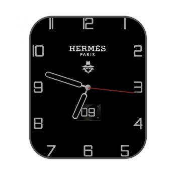 HERMES爱马仕简约黑色表盘.clock