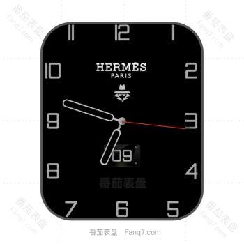 HERMES爱马仕简约黑色表盘.clock