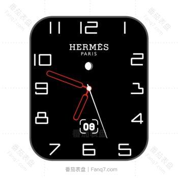 HERMES爱马仕黑色简约表盘.clock