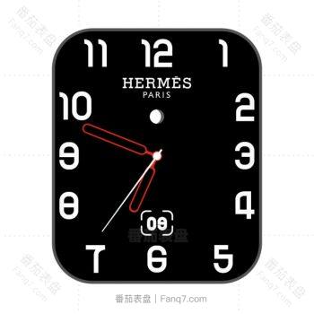 HERMES爱马仕黑色简约表盘.clock