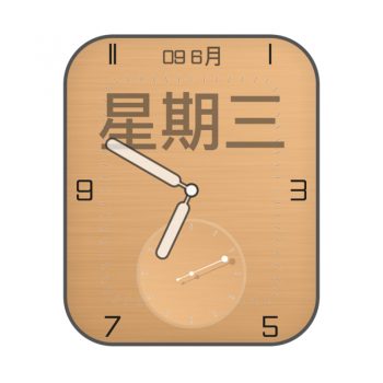 简约淡黄色星期表盘.clock
