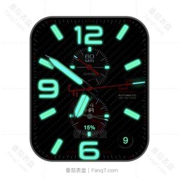 JACQUESFAREL(雅客珐瑞)炫酷黑色机械表绿色个性荧光.clock