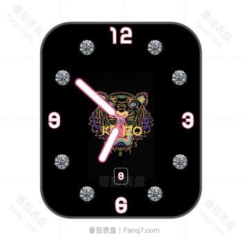 KENZO凯卓彩色小老虎头镶钻表盘.clock