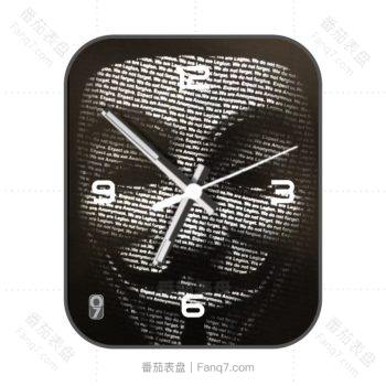 v字杀仇队黑色笑脸暗黑系动态表盘.clock