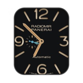 沛纳海RADIOMIR黑色玫瑰色刻字简约表盘