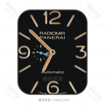 沛纳海RADIOMIR黑色玫瑰色刻字简约表盘