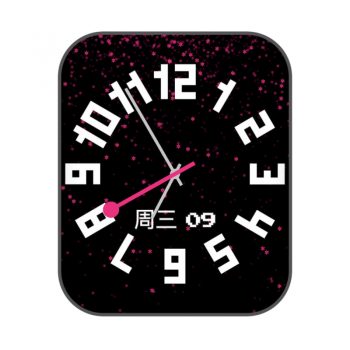 炫酷魔幻玫红色星星动态表盘.clock