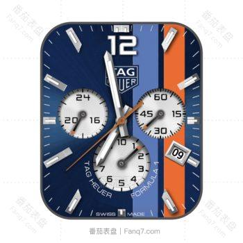 泰格豪雅手表TAG HEUER卡莱拉机械蓝橙表盘.clock