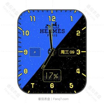 HERMES爱马仕夜空蓝黑双拼表盘.clock