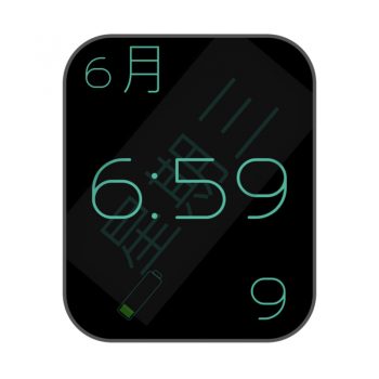 简约黑色浅绿文字表盘.clock