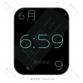 简约黑色浅绿文字表盘.clock