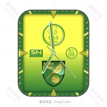 诺维奇足球俱乐部(Norwich City F.C.)限量款绿色表盘.clock