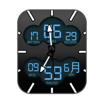 黑色炫酷蓝色荧光文字表盘.clock