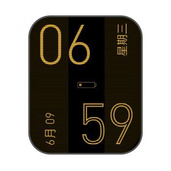 简约黑橙文字表盘.clock