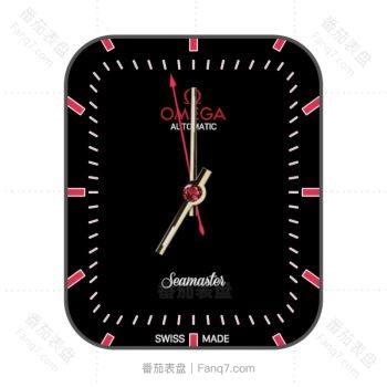 OMEGA欧米茄黑色玫红色(黑白两盘变色)动态表盘外测速仪圈.clock