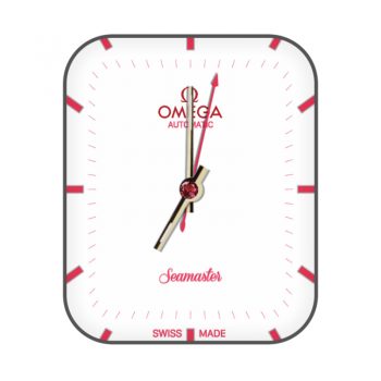 OMEGA欧米茄黑色玫红色(黑白两盘变色）动态表盘外测速仪圈.clock