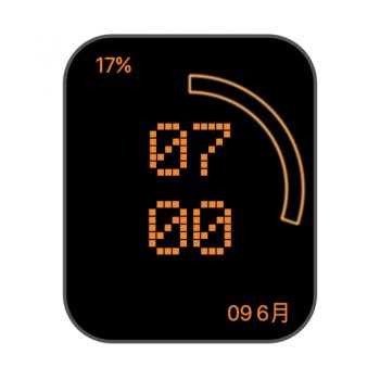 简约酷黑橙色文字表盘.clock