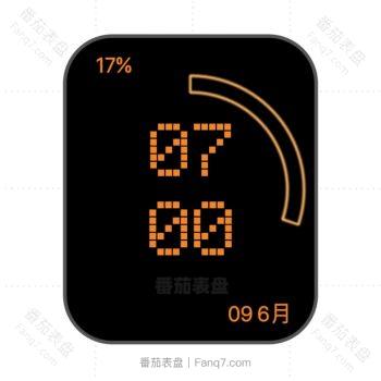 简约酷黑橙色文字表盘.clock