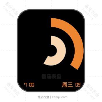 简约酷黑橙白c圈表盘.clock