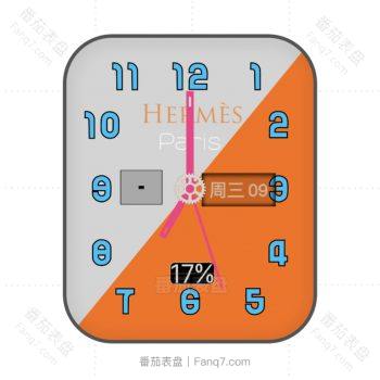 HERMES爱马仕橙白表盘.clock