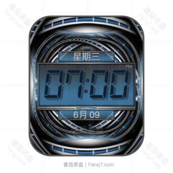 Orbi-Zion炫酷蓝色钢带圈动态复古表盘.clock