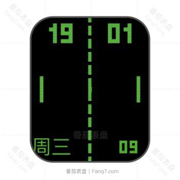 简约酷黑个性绿文字表盘.clock