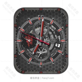 TAG HEUER泰格豪雅酷灰红色机械表盘.clock