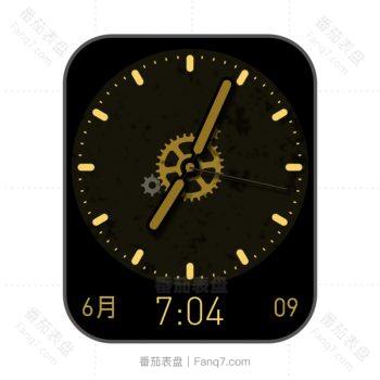 个性酷黑橙色表盘.clock