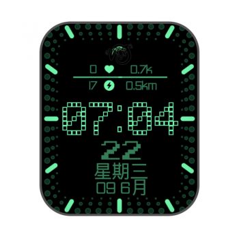 个性荧光绿文字表盘.clock