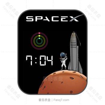 SpaceX太空人主题火星火箭表盘.clock