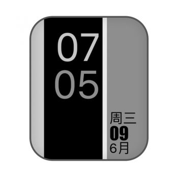 简约灰黑白三色表盘.clock