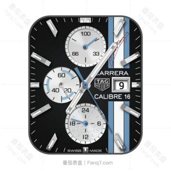 泰格豪雅手表TAG HEUER卡莱拉机械蓝黑白表盘.clock