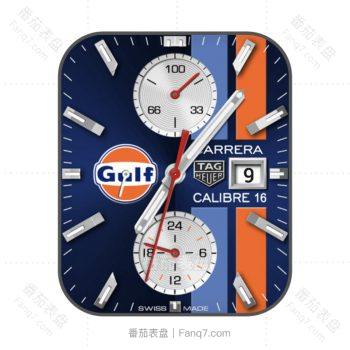 泰格豪雅手表TAG HEUER卡莱拉机械靛蓝橙表盘.clock