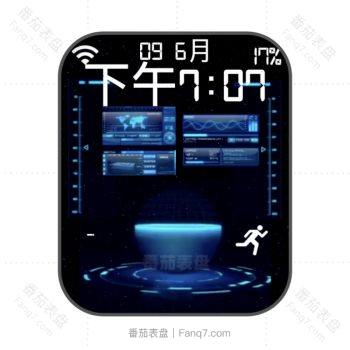 Tech interface by Cocerez炫酷蓝色文字表盘.clock