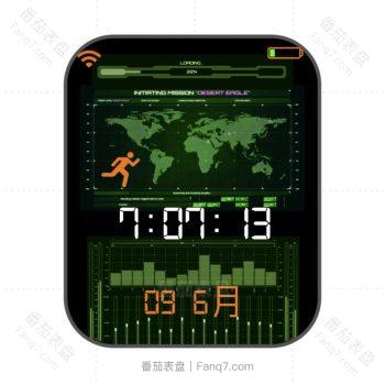 炫酷复古地图绿色表盘.clock