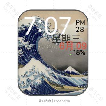 名画富士山《神奈川冲 浪里》表盘.clock