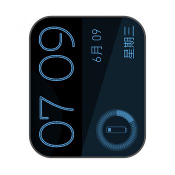 小众蓝色文字表盘.clock