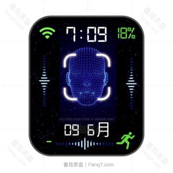 IA智能蓝色人脸动态表盘.clock