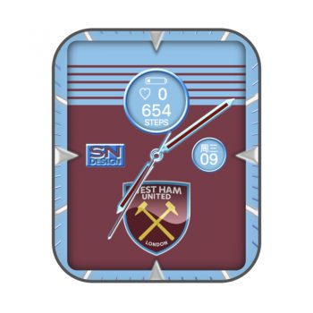 西汉姆联足球俱乐部（West Ham United F.C.）限量款表盘.clock