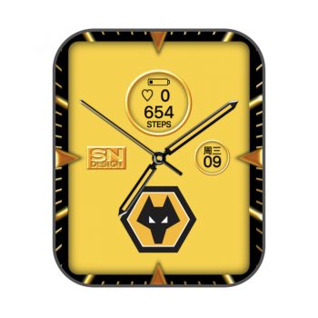 伍尔弗汉普顿流浪者足球俱乐部（Wolverhampton Wanderers F.C.）狼队限量款表盘.clock