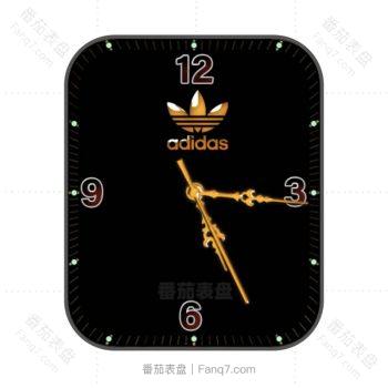 阿迪达斯Adidas炫酷黑橙表盘.clock