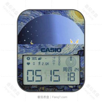 名画梵高《星月夜》表盘.clcok