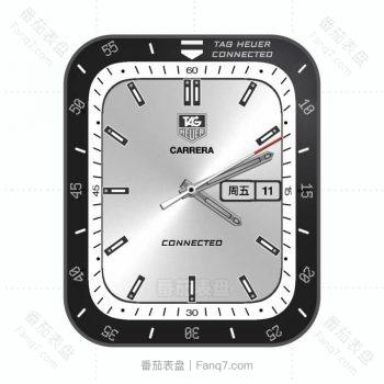 TAG HEUER泰格豪雅CarreraSilver黑银简约表盘.clock