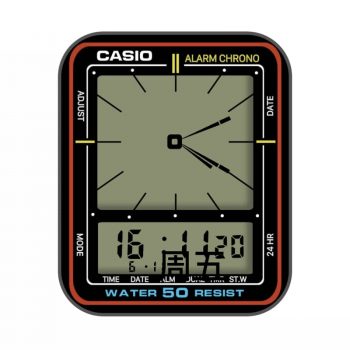 casio卡西欧黑橙条电子时钟表盘.clock