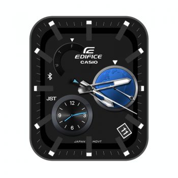 edifice卡西欧酷黑简约三盘蓝色地球表盘.clcok